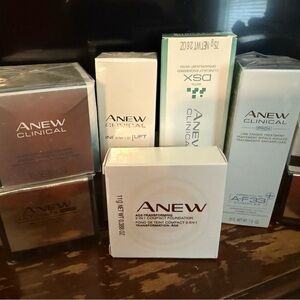 Avon Anew Clinical Skincare Collection with Silver and Cream Packaging